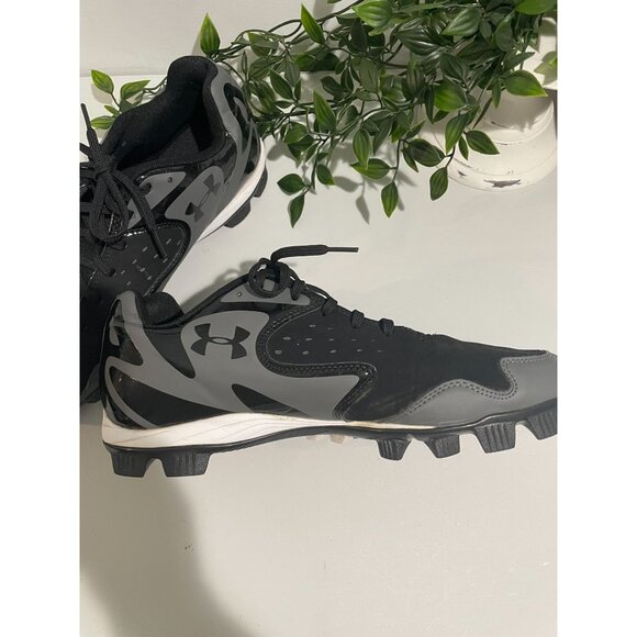 Under Armour Mens Black & Gray Cleats Size 9 - Picture 13 of 16